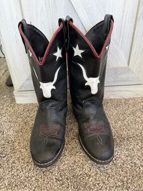 Kids Larado Longhorn Leather Boots 13M